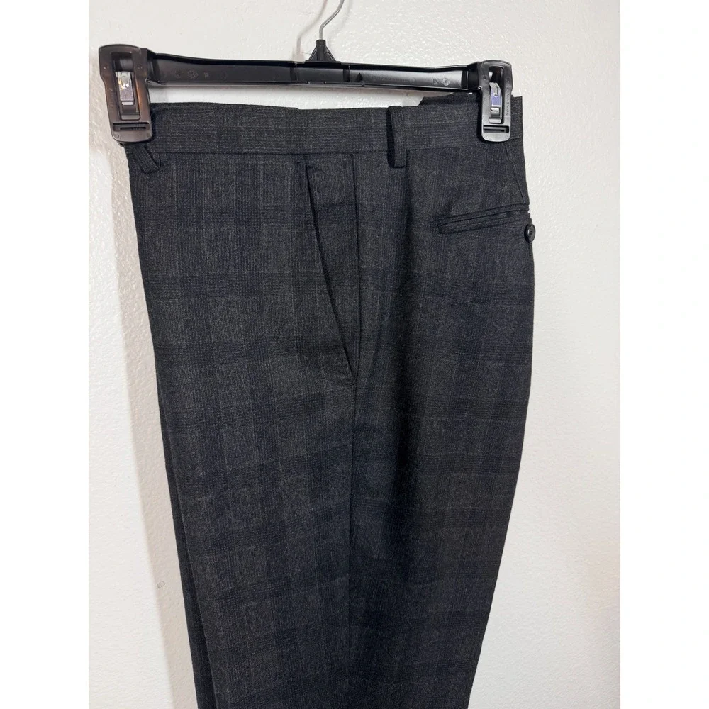 Banana Republic Dress Pants Mens 36x32 Gray Plaid Vitaler Barberis Canonico Wool